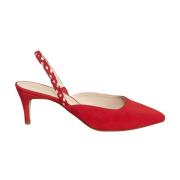 Rode Suède Puntige Neus Slingbacks Petite Mendigote , Red , Dames