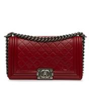 Pre-owned Leather shoulder-bags Chanel Vintage , Red , Dames