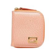 Pre-owned Leather wallets Fendi Vintage , Pink , Dames