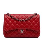 Pre-owned Leather chanel-bags Chanel Vintage , Red , Dames