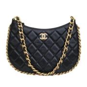 Pre-owned Leather shoulder-bags Chanel Vintage , Black , Dames