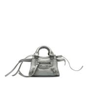 Pre-owned Leather handbags Balenciaga Vintage , Gray , Dames