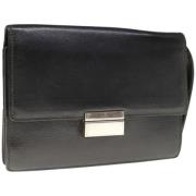 Pre-owned Leather clutches Gucci Vintage , Black , Dames