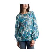 Blauwe Bloemenblouse Essentiel Antwerp , Multicolor , Dames