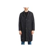 Navy Blauwe Duster Coat Études , Blue , Heren