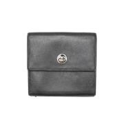 Pre-owned Leather wallets Chanel Vintage , Black , Dames