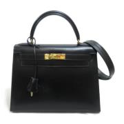 Pre-owned Leather handbags Hermès Vintage , Black , Dames