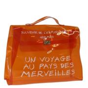 Pre-owned Vinyl handbags Hermès Vintage , Orange , Dames