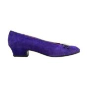 Pre-owned Suede flats Celine Vintage , Purple , Dames