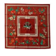 Pre-owned Silk scarves Hermès Vintage , Red , Dames