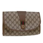 Pre-owned Canvas clutches Gucci Vintage , Beige , Dames