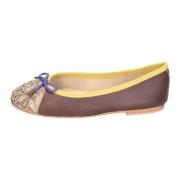 Leren Ballet Flats voor Vrouwen  Blue , Brown , Dames