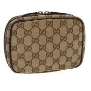 Pre-owned Canvas pouches Gucci Vintage , Beige , Dames