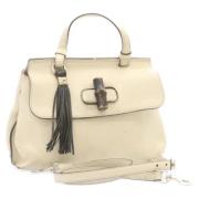 Pre-owned Leather gucci-bags Gucci Vintage , Beige , Dames