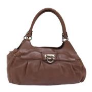 Pre-owned Leather handbags Salvatore Ferragamo Pre-owned , Brown , Dam...