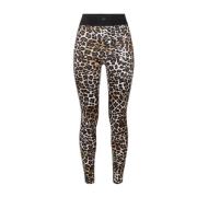 Dierenprint Slim Fit Leggings Elisabetta Franchi , Brown , Dames