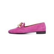 Roze Suède Loafers met Kettingdetail Notre-v , Pink , Dames