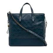 Pre-owned Leather chanel-bags Chanel Vintage , Blue , Dames