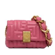 Pre-owned Leather shoulder-bags Balmain Pre-owned , Pink , Dames