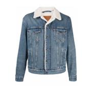 Blauwe Denim Jacks Levi's , Blue , Heren