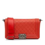 Pre-owned Leather chanel-bags Chanel Vintage , Red , Dames