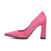 Roze Suède Blokhak Pumps Notre-v , Pink , Dames