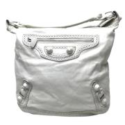 Pre-owned Leather shoulder-bags Balenciaga Vintage , White , Dames