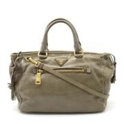 Pre-owned Leather prada-bags Prada Vintage , Gray , Dames