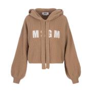 Bruine hoodie met Impact-logo Msgm , Brown , Dames