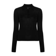 Zwarte Wollen Gebreide Polotrui Pinko , Black , Dames