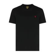 Zwarte Katoenen T-shirt met Rood Logo Polo Ralph Lauren , Black , Here...