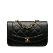 Pre-owned Leather chanel-bags Chanel Vintage , Black , Dames