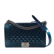 Pre-owned Leather chanel-bags Chanel Vintage , Blue , Dames