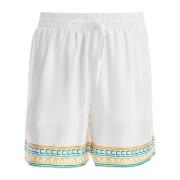 Zijden Bermuda Shorts in Crayon Temple Stijl Casablanca , White , Here...