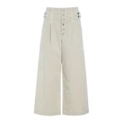 Wabi Culotte Tencel Katoen Elastaan Ivory Bitte Kai Rand , Beige , Dam...