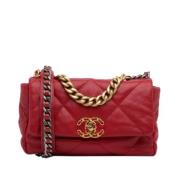 Pre-owned Leather chanel-bags Chanel Vintage , Red , Dames