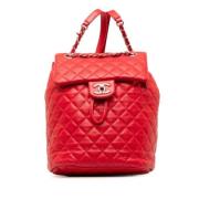 Pre-owned Leather backpacks Chanel Vintage , Red , Dames