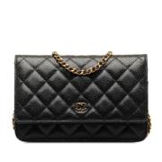 Pre-owned Leather chanel-bags Chanel Vintage , Black , Dames