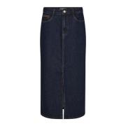 Denim Rok met Geborduurde Details MOS Mosh , Blue , Dames