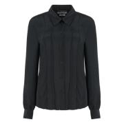 Zijden Shirt met Nacre Knopen Boutique Moschino , Black , Dames