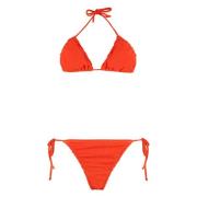 Contrasterende Stiksels Triangel Bikini Reina Olga , Orange , Dames