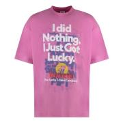 Katoenen T-shirt met Voor/Achter Print Vetements , Pink , Heren