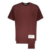 Katoenen T-shirt met Front Print Ambush , Brown , Heren