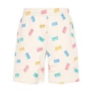 Gedrukte katoenen Bermuda shorts Icecream , Beige , Heren