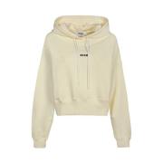 Katoenen hoodie met logo print Msgm , Beige , Dames