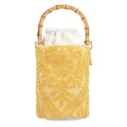 Chia Bucket Tas met Bamboe Handvat La Milanesa , Yellow , Dames