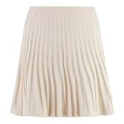 Gebreide Minirok Elastische Taille Yves Salomon , Beige , Dames