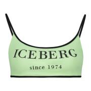 Logo Print Bikini Top Iceberg , Green , Dames