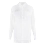 Zijden Shirt met Nacre Knopen Burberry , White , Dames