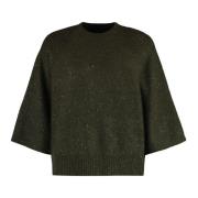 Paillet Wol Crew-Neck Sweater Fabiana Filippi , Green , Dames